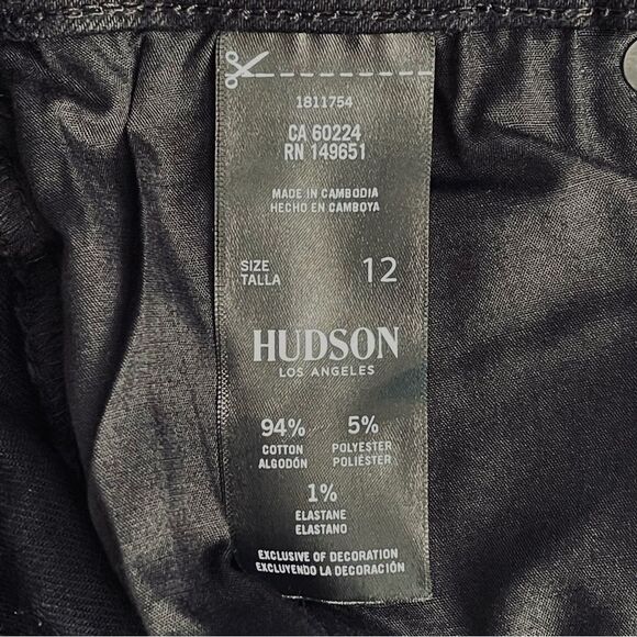 Hudson Midrise Straight Jean Pitch Black Size 32 US 12 - Picture 12 of 13